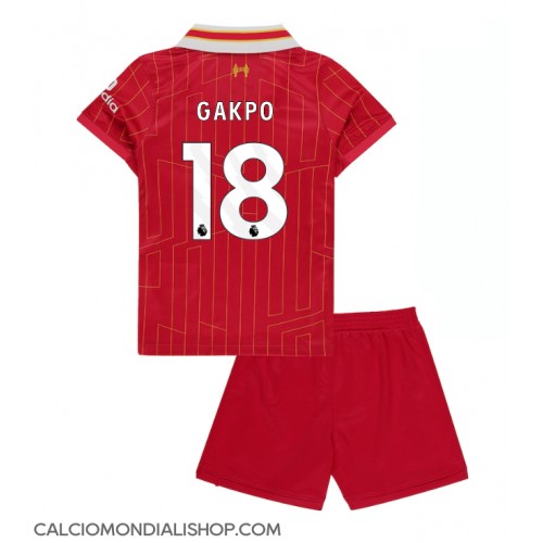 Maglie da calcio Liverpool Cody Gakpo #18 Prima Maglia Bambino 2024-25 Manica Corta (+ Pantaloni corti)